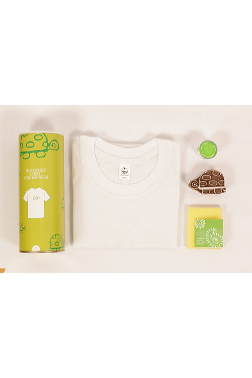 POTLI DIY Craft Kit Block Print Your T-Shirt (Turtle)