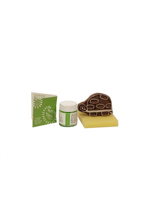 POTLI DIY Craft Kit Block Print Your T-Shirt (Turtle)