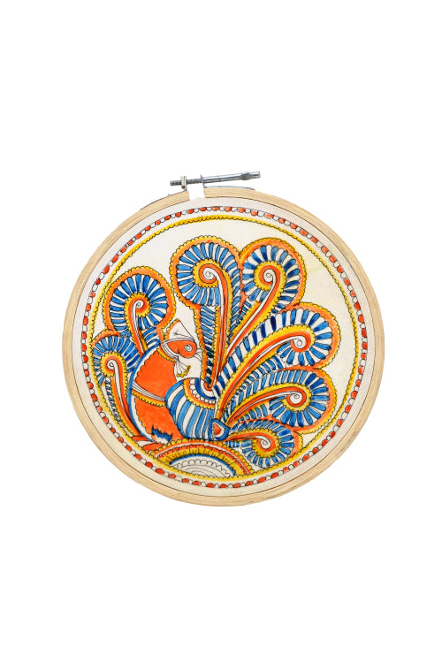 Potli DIY Wall Art Leather Puppetry Painitng kit Traditional pattern 8" for Adults -Peacock Pattern