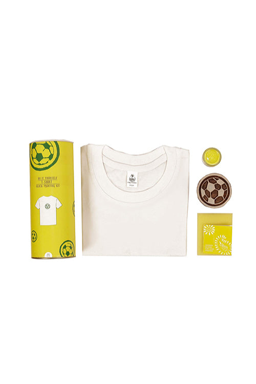 POTLI DIY Craft Kit Block Print Your T-Shirt (Football)