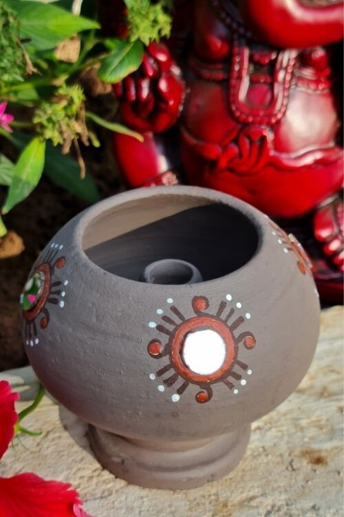 Antarang- Traditional oil lamps- Grey (Set of 2)