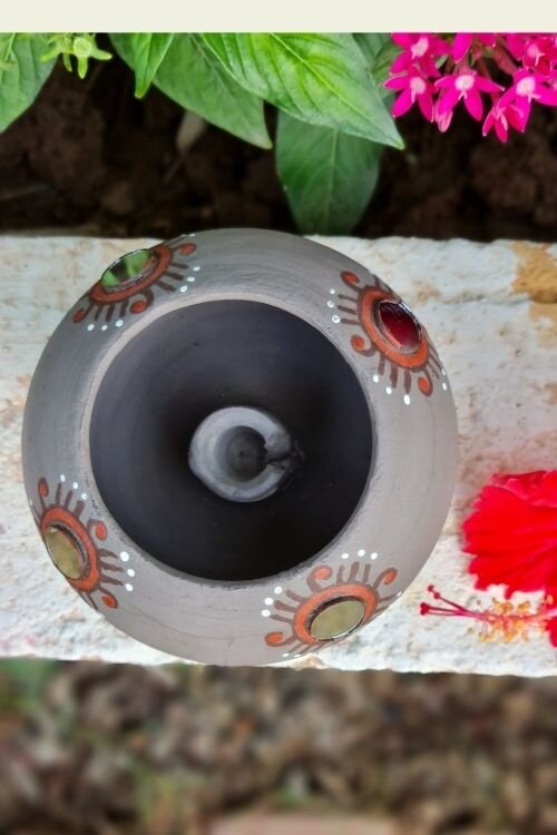 Antarang- Traditional oil lamps- Grey (Set of 2)