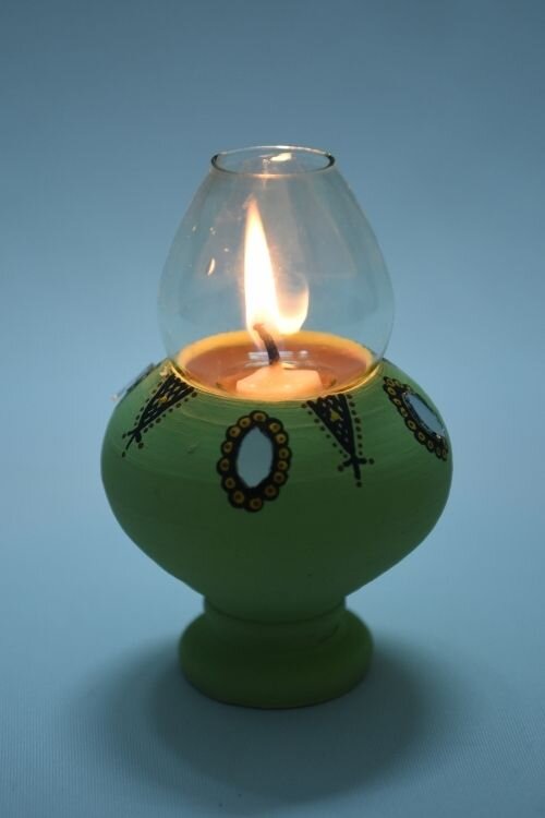 Antarang- Traditional oil lamps- Grey (Set of 2)