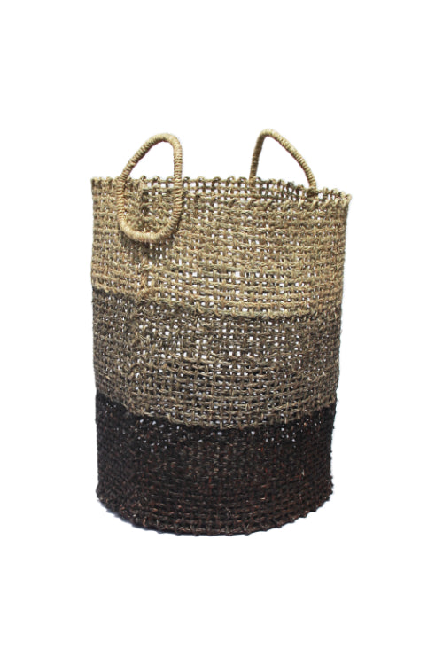 Handmade Sabai Grass Laundry Basket (Black)