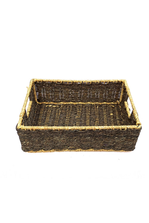Kadam Haat Handmade Sabai Grass Towel Basket - Large (Black)