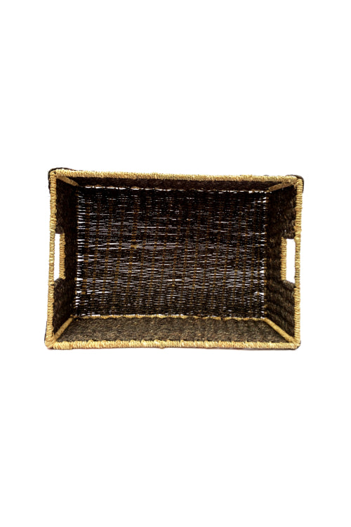 Kadam Haat Handmade Sabai Grass Towel Basket - Large (Black)