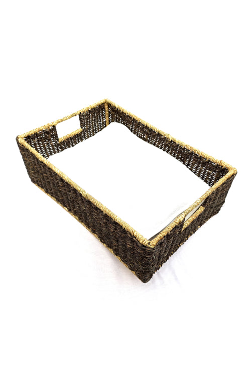 Kadam Haat Handmade Sabai Grass Towel Basket - Large (Black)