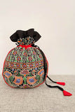 Shrujan Bagicha Black Hand Embroidered Silk Potli Bag Online