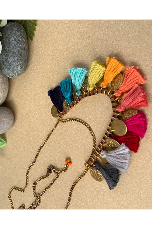 Dhaaga Colour Splash Box Chain Necklace