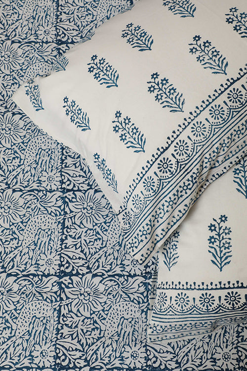 Sootisyahi 'Flowering Vibes' Handblock Printed Cotton Bedsheet-6