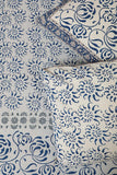 Sootisyahi 'Flowering Waves' Handblock Printed Cotton Bedsheet
