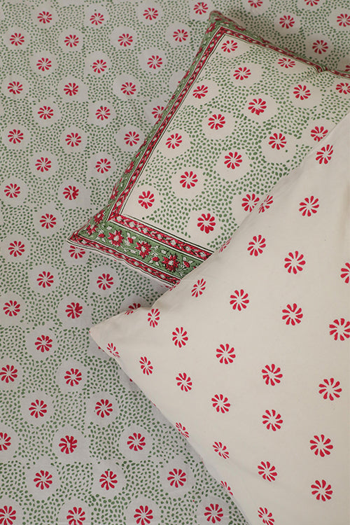 Sootisyahi 'Floral Dreams' Handblock Printed Cotton Bedsheet