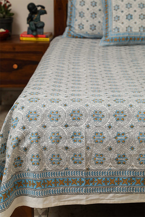 Sootisyahi 'Dreams of Star' Handblock Printed Cotton Bedsheet