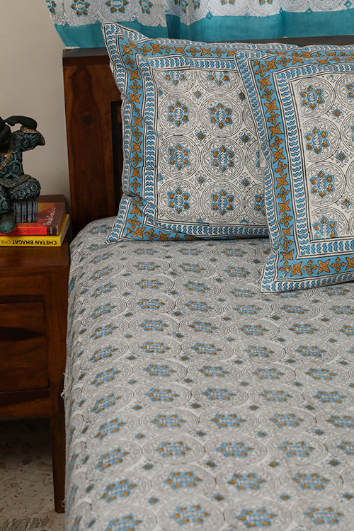 Sootisyahi 'Dreams of Star' Handblock Printed Cotton Bedsheet