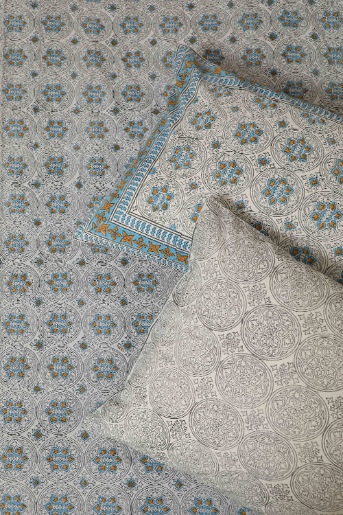 Sootisyahi 'Dreams of Star' Handblock Printed Cotton Bedsheet