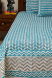 Sootisyahi 'Dreams of Wave' Handblock Printed Cotton Bedsheet