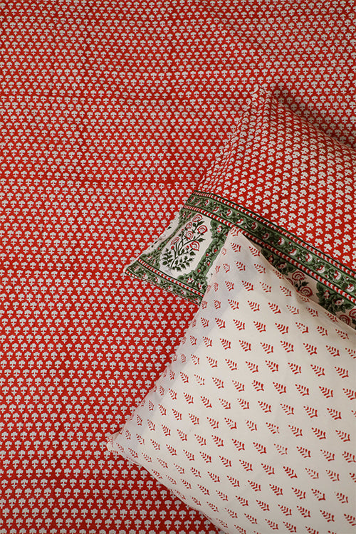 Sootisyahi 'Trumpet Creeper' Handblock Printed Cotton Bedsheet