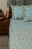 Sootisyahi 'Floral Ambar' Handblock Printed Cotton Bedsheet