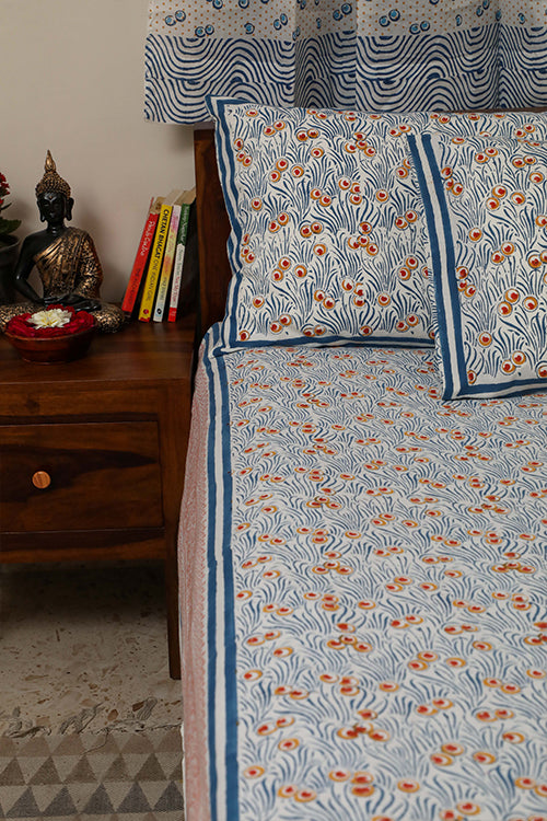 Sootisyahi 'Sparkling Bubbles' Handblock Printed Cotton Bedsheet