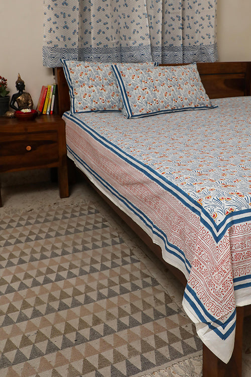 Sootisyahi 'Sparkling Bubbles' Handblock Printed Cotton Bedsheet