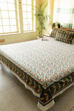 Sootisyahi 'Colorful Checkers' Handblock Printed Cotton Bedsheet