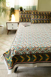 Sootisyahi 'Colorful Checkers' Handblock Printed Cotton Bedsheet