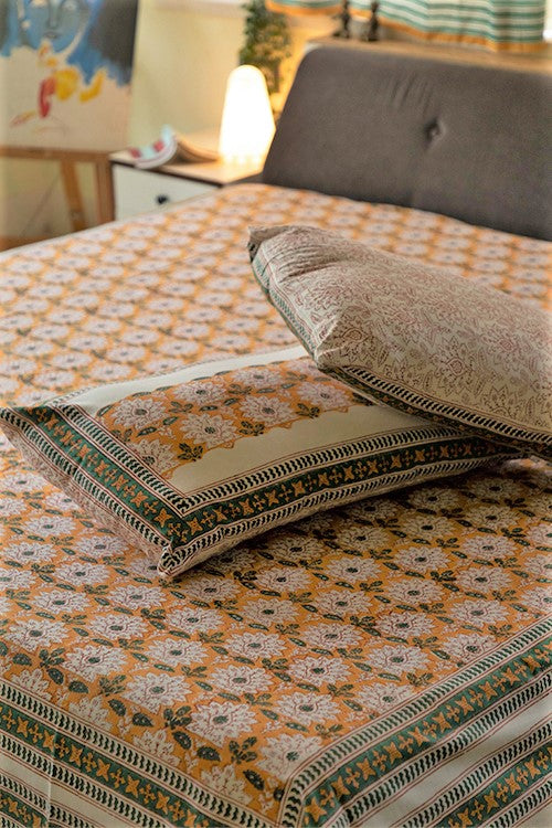 Sootisyahi 'Basant-e-Bahar' Handblock Printed Cotton Bedsheet