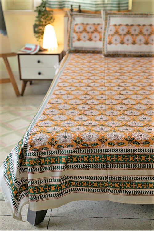 Sootisyahi 'Basant-e-Bahar' Handblock Printed Cotton Bedsheet