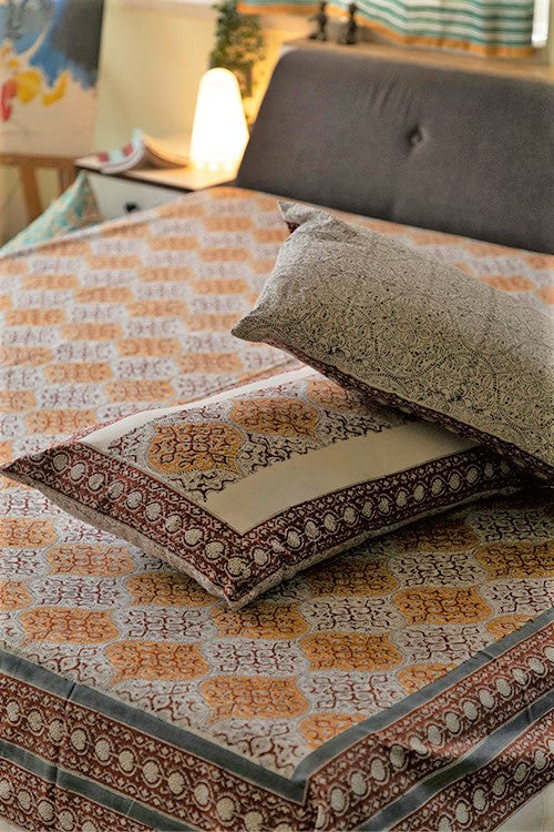 Sootisyahi 'Rivaaz' Handblock Printed Cotton Bedsheet