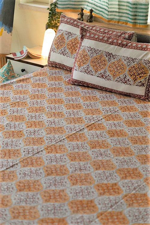 Sootisyahi 'Rivaaz' Handblock Printed Cotton Bedsheet