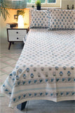 Sootisyahi 'Meaningful Minimal' Handblock Printed Cotton Bedsheet