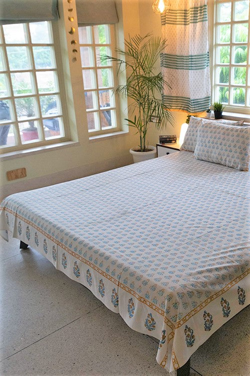 Sootisyahi 'Everfresh' Handblock Printed Cotton Bedsheet