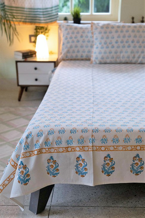 Sootisyahi 'Everfresh' Handblock Printed Cotton Bedsheet