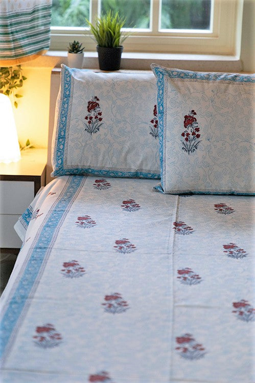 Sootisyahi 'Yellow Sky' Handblock Printed Cotton Bedsheet