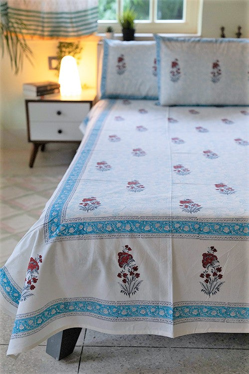 Sootisyahi 'Yellow Sky' Handblock Printed Cotton Bedsheet