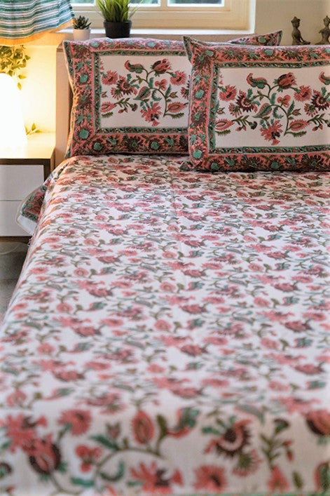 Sootisyahi 'Sangam' Handblock Printed Cotton Bedsheet