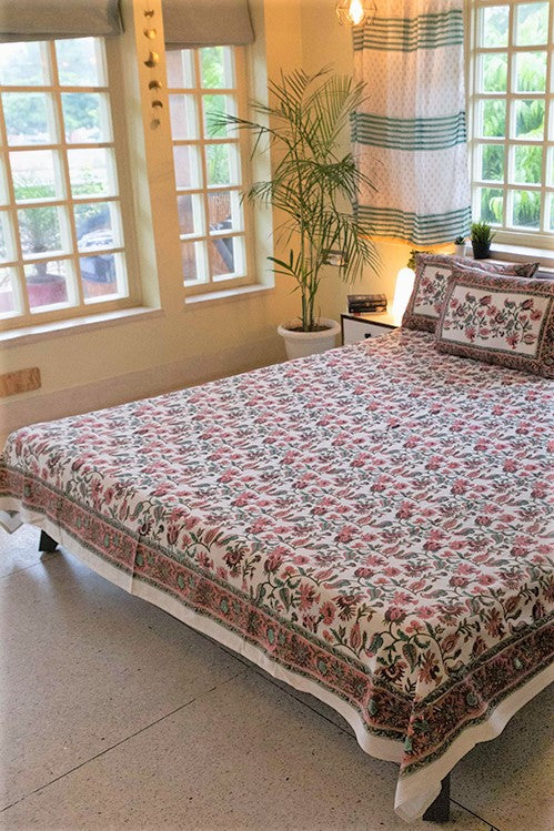 Sootisyahi 'Sangam' Handblock Printed Cotton Bedsheet