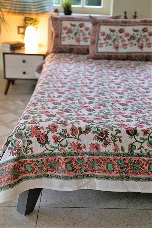 Sootisyahi 'Sangam' Handblock Printed Cotton Bedsheet
