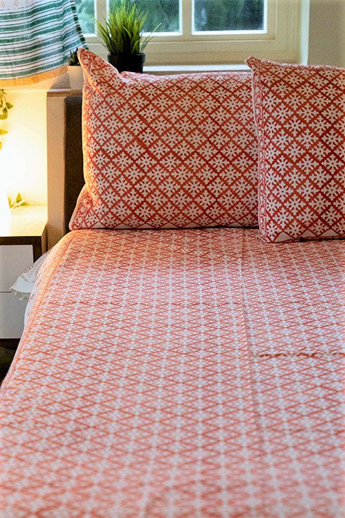 Sootisyahi 'Suhana Agaman' Handblock Printed Cotton Bedsheet