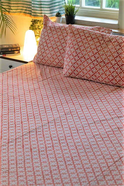 Sootisyahi 'Suhana Agaman' Handblock Printed Cotton Bedsheet