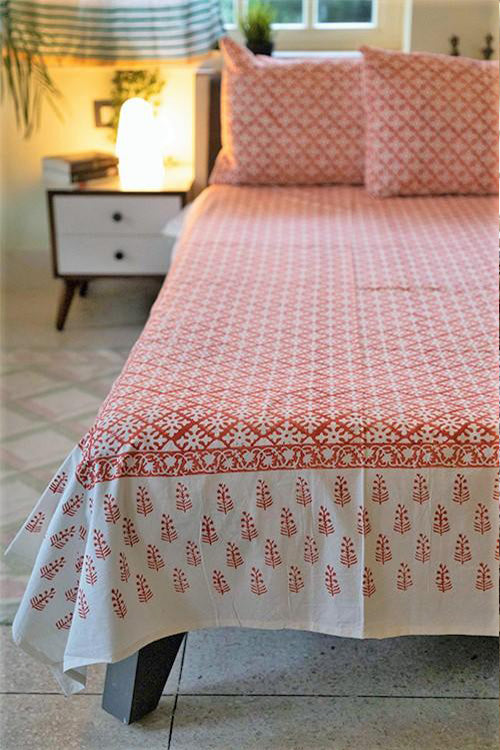 Sootisyahi 'Suhana Agaman' Handblock Printed Cotton Bedsheet