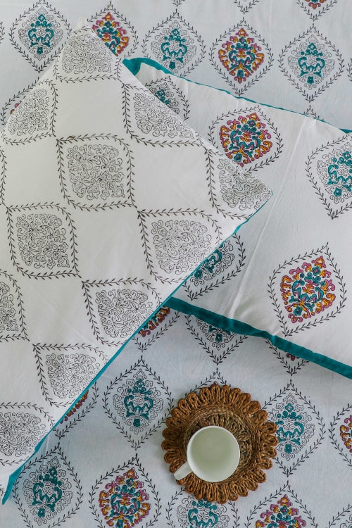 Sootisyahi 'Print Harmony' Handblock Printed Cotton Bedsheet