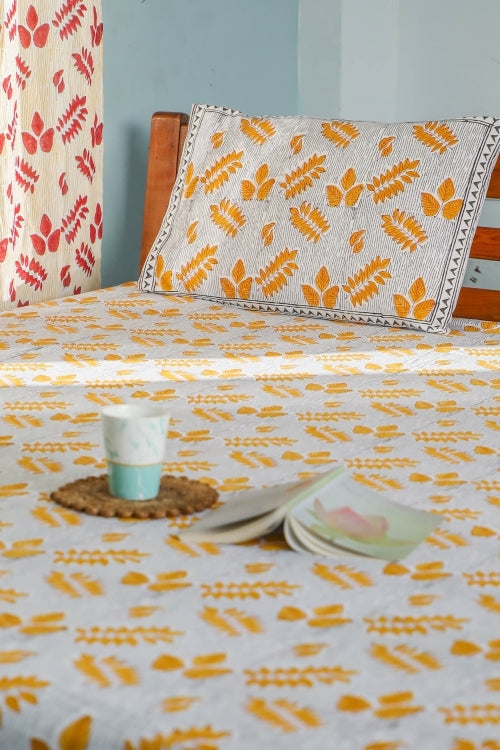 Sootisyahi 'Autumn Fest' Handblock Printed Cotton Bedsheet