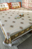 Sootisyahi 'Floral Monarch' Handblock Printed Cotton Bedsheet
