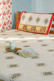 Sootisyahi 'Floral Monarch' Handblock Printed Cotton Bedsheet