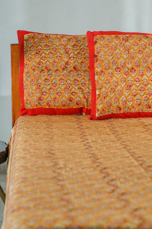 Sootisyahi 'Artistic Illusion' Handblock Printed Cotton Bedsheet