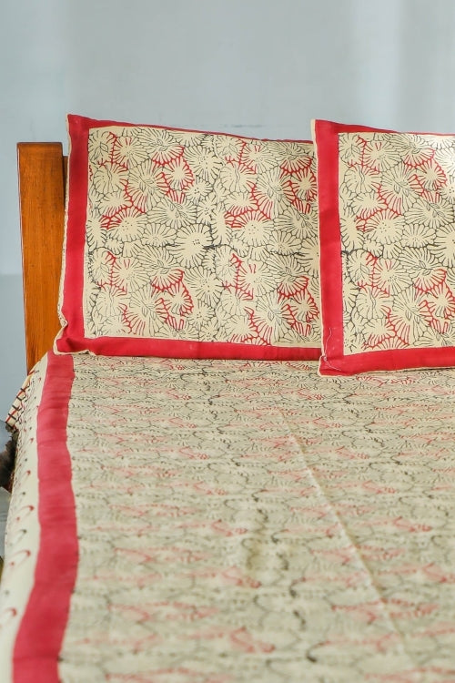 Sootisyahi 'Web Of Color' Handblock Printed Cotton Bedsheet