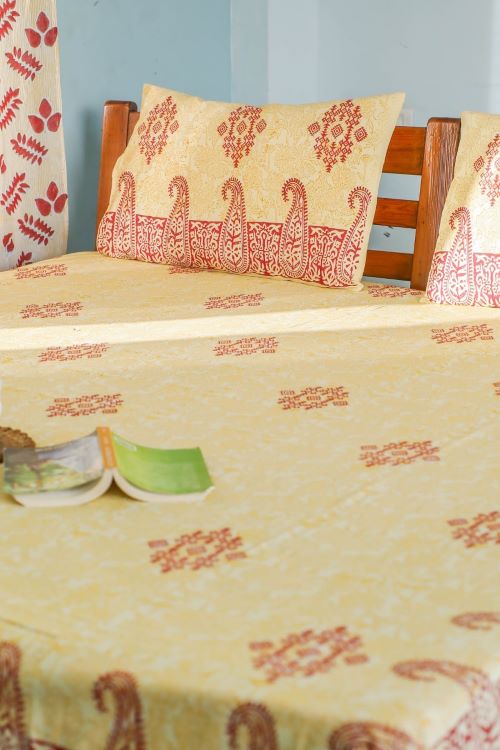 Sootisyahi 'Modern Motley' Handblock Printed Cotton Bedsheet