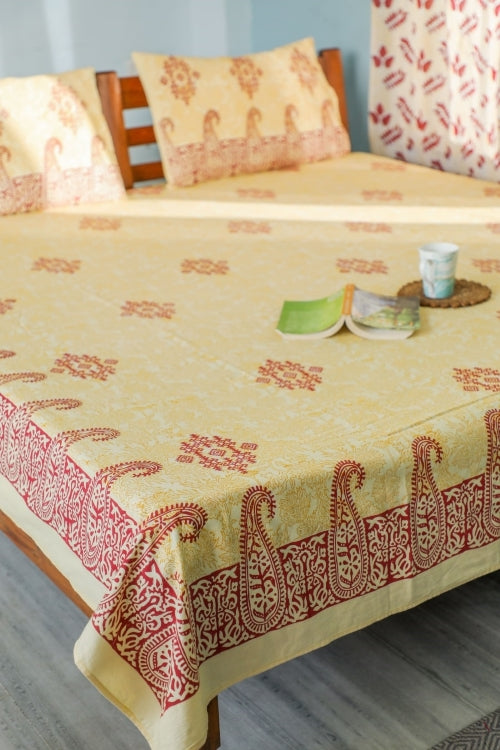 Sootisyahi 'Modern Motley' Handblock Printed Cotton Bedsheet