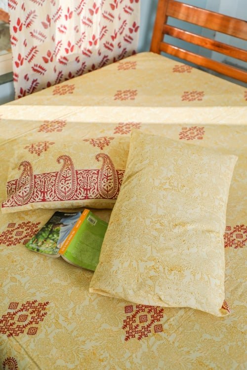 Sootisyahi 'Modern Motley' Handblock Printed Cotton Bedsheet